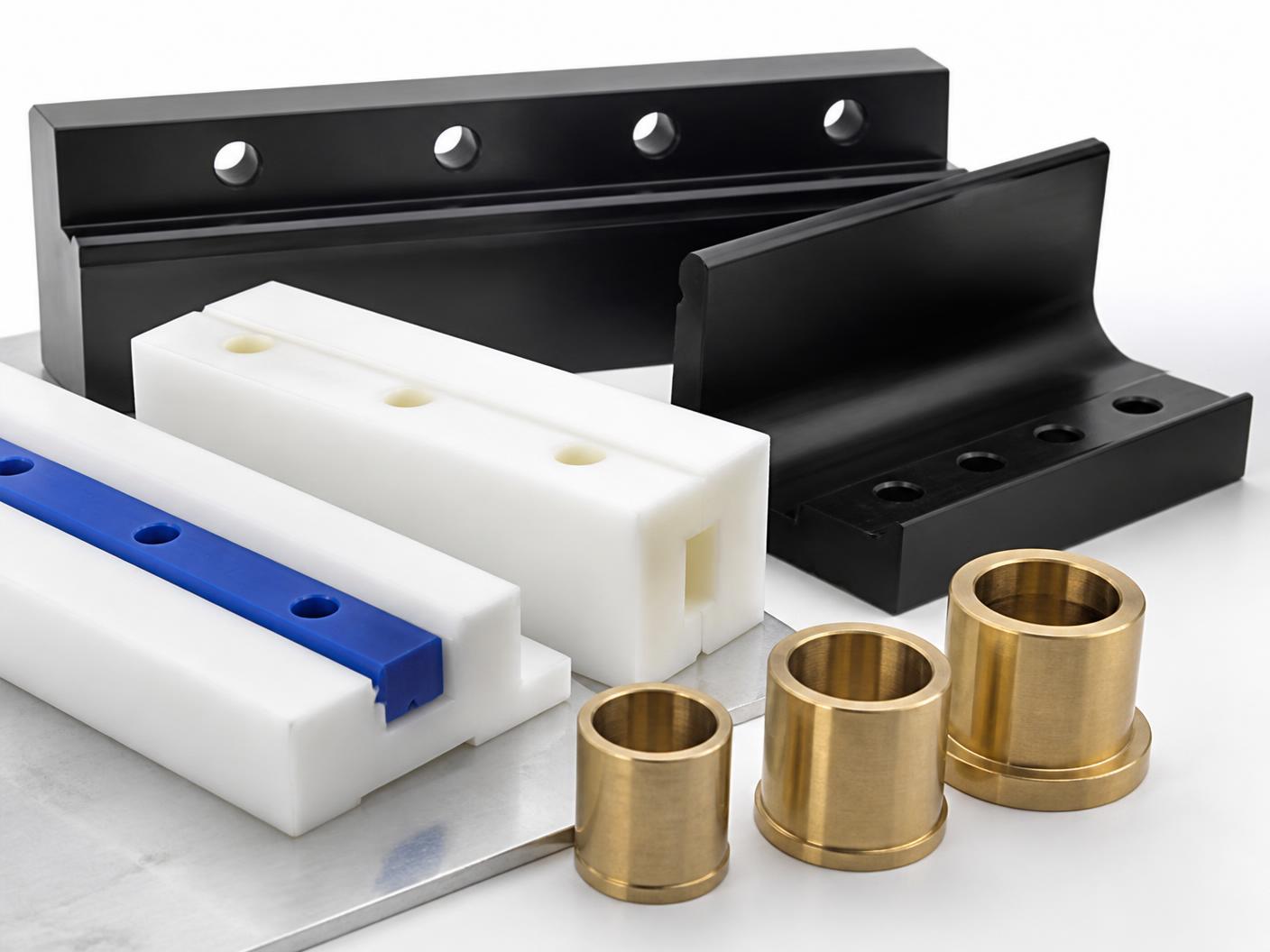 Peças de desgaste, raspadores, guias e buchas em UHMW, Nylon e bronze